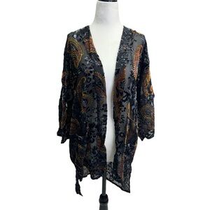 Women's Black and Brown Paisley Sweater